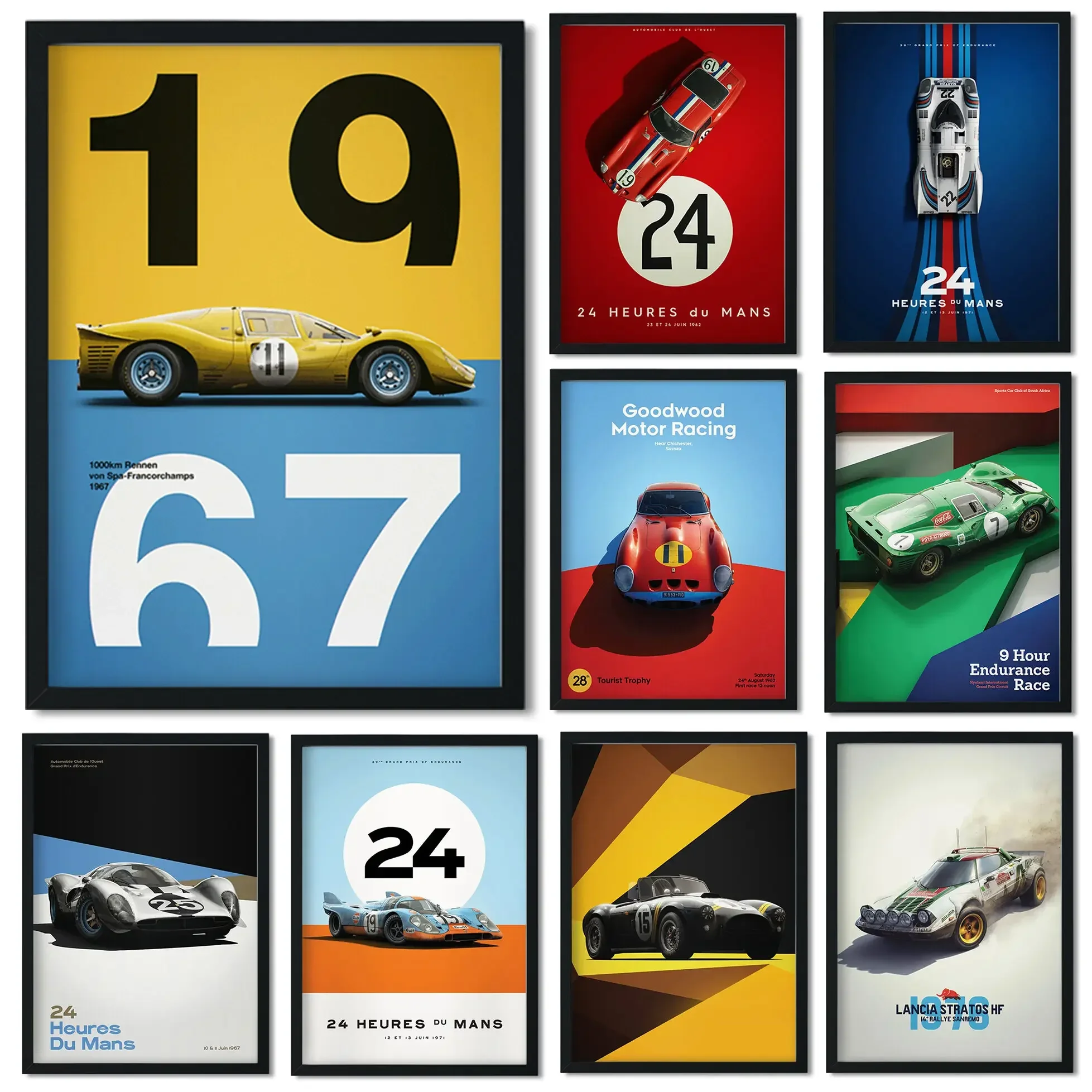 Home Improvement Quotes - レトロ車ポスター美学 24 Heures グッドワードレース 911 エンデュランスレース