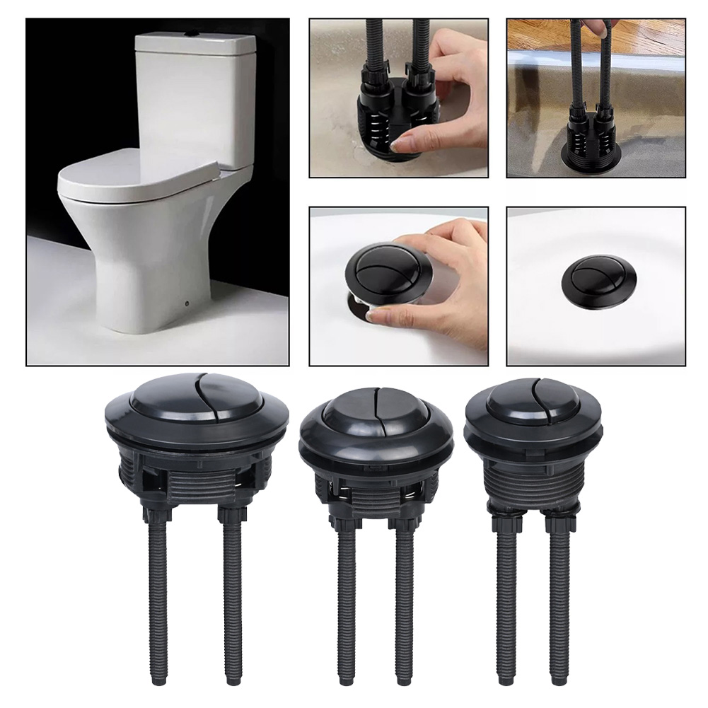 Toilet Flush Valve - 黒トイレフラッシュボタン 38 ミリメートルデュアルフラッシュトイレ水タンクバルブ丸頭トイレボタン家庭用浴室ホテル