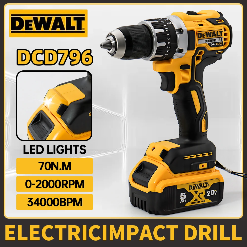 Makita Drill Ddf484 - Dewalt DCD796 ワイヤレスブラシレスインパクトドリル電動工具 20V バッテリー軽量 LED