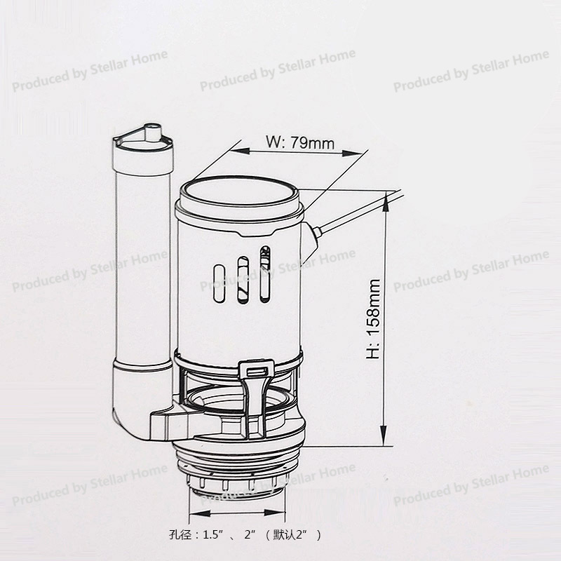 フロントレンチ式ワイヤーコントロールサイドプレスシングルドレ - Toilet Flush Valve のレビューと価格